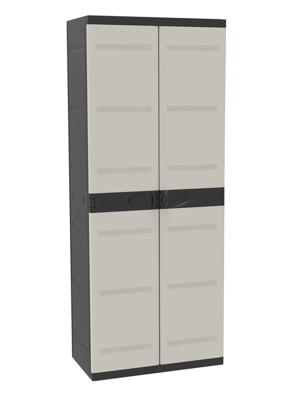 Armoire de rangement en plastique armoire à balais noir 70x176cm