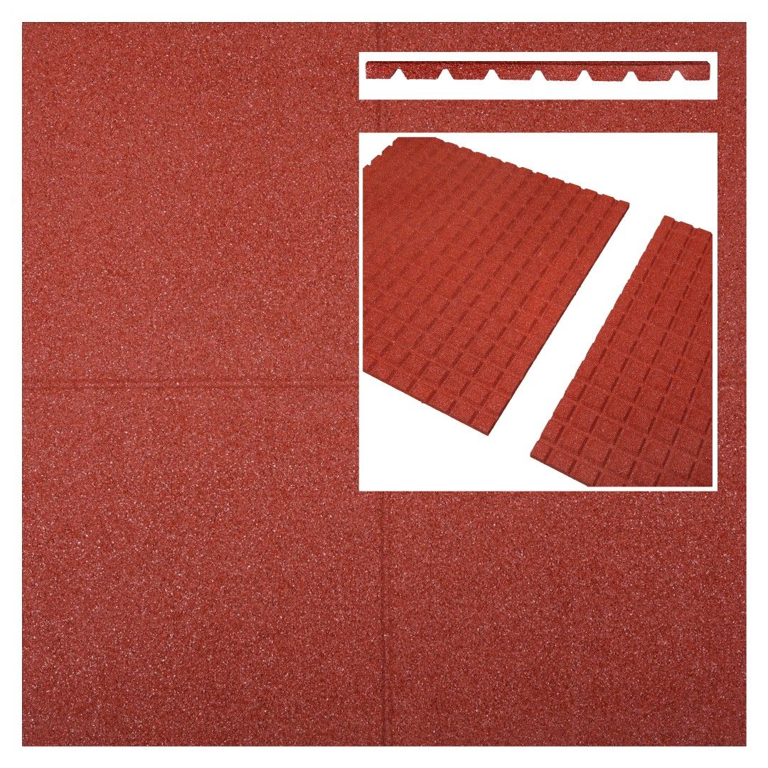 stroom hulp in de huishouding voordeel Rubberen tegels 100x100x2,5cm rood voor speeltoestellen speelplaatsen