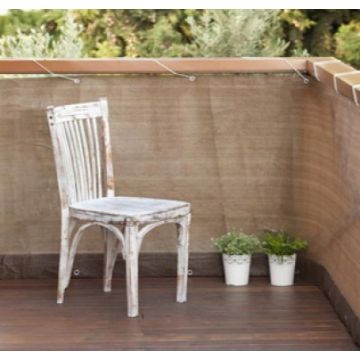 Brise vue balcon brun 0,9x5m