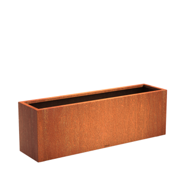 Jardiniere acier corten rectangle 120x40x40cm