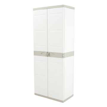 Kunststoffschrank Lagerschrank grau 70x176cm mit 4 Einlegeböden 