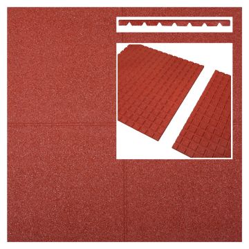 Dalle caoutchouc rouge 500x500x65mm (m2)