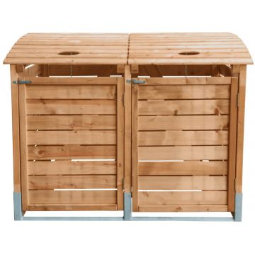 Mülltonnenbox Mülltonnenverkleidung holz doppelt dicht 155x122x90cm