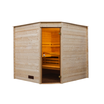 Sauna binnensauna hoekmodel 205x205cm / 40mm