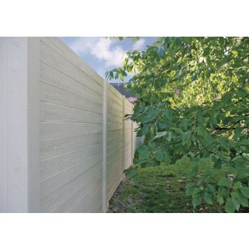 Betonzaun Holzmotiv grau 200x193cm doppelseitig