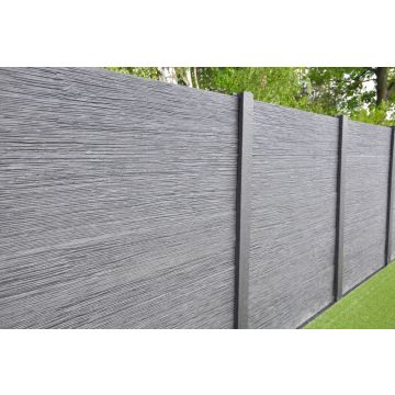 Betonzaun Linestone grau doppelseitig 200x200cm