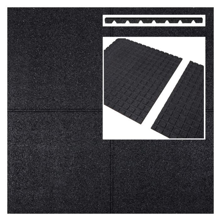 Dalle caoutchouc noir 1000x1000x45mm (m2)