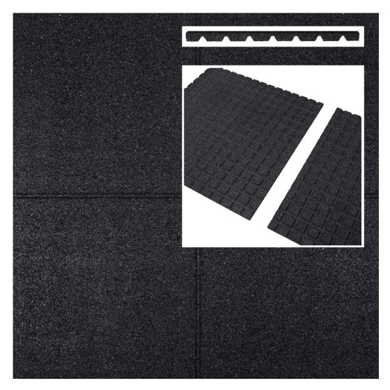 meerderheid Doe voorzichtig Voorzichtig Rubberen tegels zwart 1000x1000x25mm prijs per m2 kopen? Ga naar  Intergard.eu