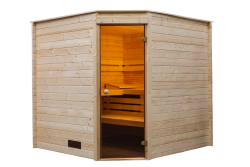 Sauna binnensauna hoekmodel 205x205cm / 40mm