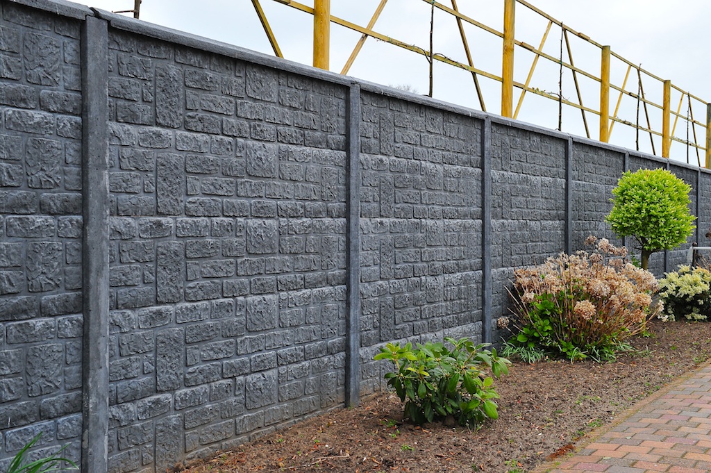 Betonzaun Steinmotiv grau 200x193cm doppelseitig