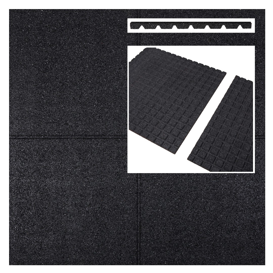 Fallschutzmatten schwarz 500x500x25mm (m2)